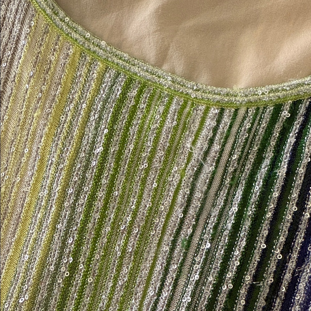 Missoni Sleeveless Paillette Stripe Knit Mini Dress In Multi - Picture 4 of 16
